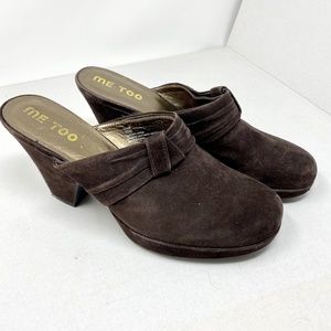 Me Too Brown Suede Mule/Clog